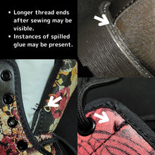 Load image into Gallery viewer, Womens Vegan Leather Sneakers – Peony Crest Red &amp; White
