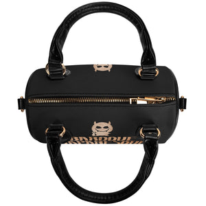 ONIQUE BLACK Womens Leather Mini Small Boston Bag Satchel Handbag