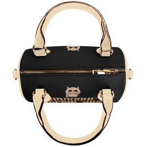 ONIQUE BLACK Womens Leather Mini Small Boston Bag Satchel Handbag