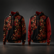 Load image into Gallery viewer, Unisex Kimono Zipper Hoodie B
