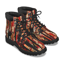Load image into Gallery viewer, Unisex Vegan Leather Boots – Stripe RED
