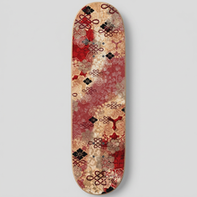 Load image into Gallery viewer, Illustrative mockup of Japanesque 10 grip tape applied to a skateboard deck, viewed from above. Skateboard not included.
