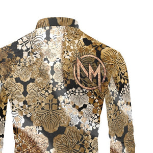 Kimono design Long Sleeve Shirt with Naoki MORIOKA Logo A