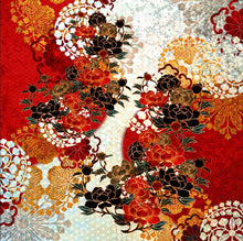 Cargar imagen en el visor de la galería, Kimono Peony Crest design Red White Sudadera con capucha unisex
