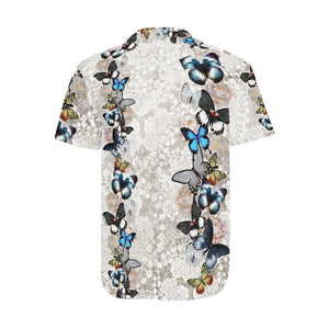 Kimono design Hawaiian Shirt with Marty Friedman Logo Butterfly White