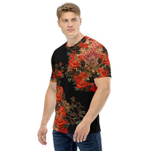 Load image into Gallery viewer, Peony crest Black Men&#39;s T-shirt
