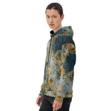 Laden Sie das Bild in den Galerie-Viewer, Kimono Wappen Kunst Blau Unisex Hoodie
