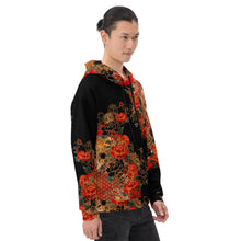 Load image into Gallery viewer, Kimono Peony crest Black Unisex Hoodie
