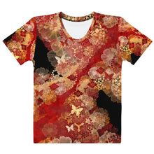 Laden Sie das Bild in den Galerie-Viewer, Kimono Wappen Blume Damen T-Shirt
