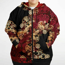 Load image into Gallery viewer, Japanese Kimono design Zip-up Hoodie
