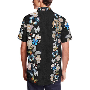 Kimono design Hawaiian Shirt with Marty Friedman Logo Butterfly Black